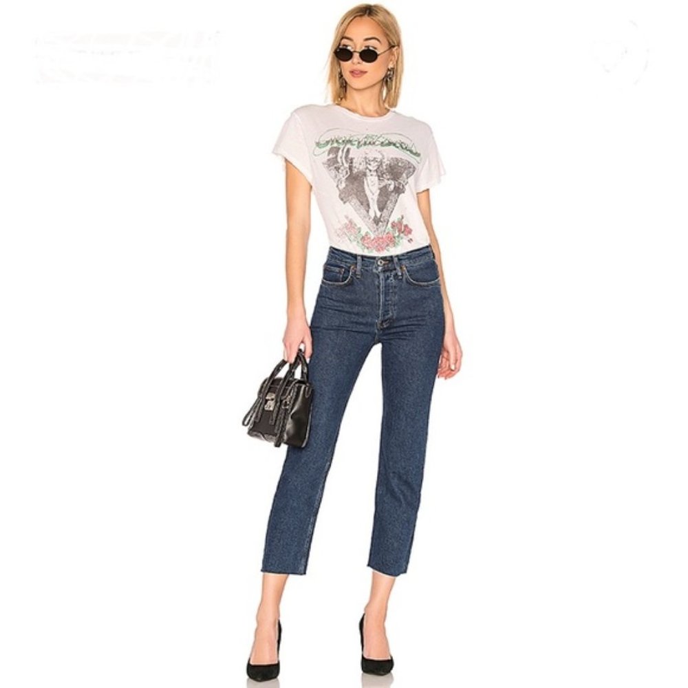 RE/DONE Originals High Rise Stovepipe Raw Hem Jeans